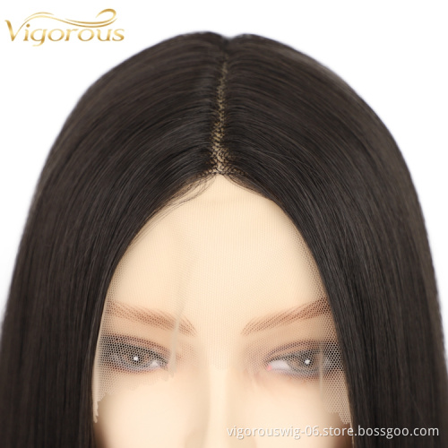 Vigorous Lace Front Wigs for Women Synthetic Long Straight Middle Part Heat Resistant Fiber Hair Natural Looking Wig